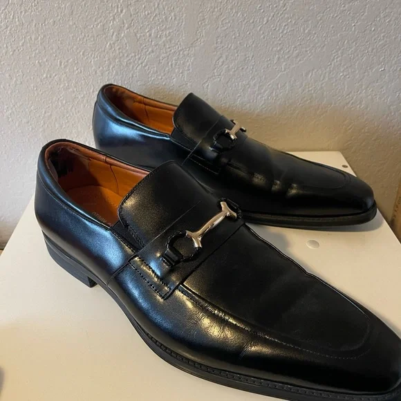 Stacy Adams, Mens Black Pierce Moe Toe Slip On Penny Loafer, Size 14M Excellent - Picture 4 of 11